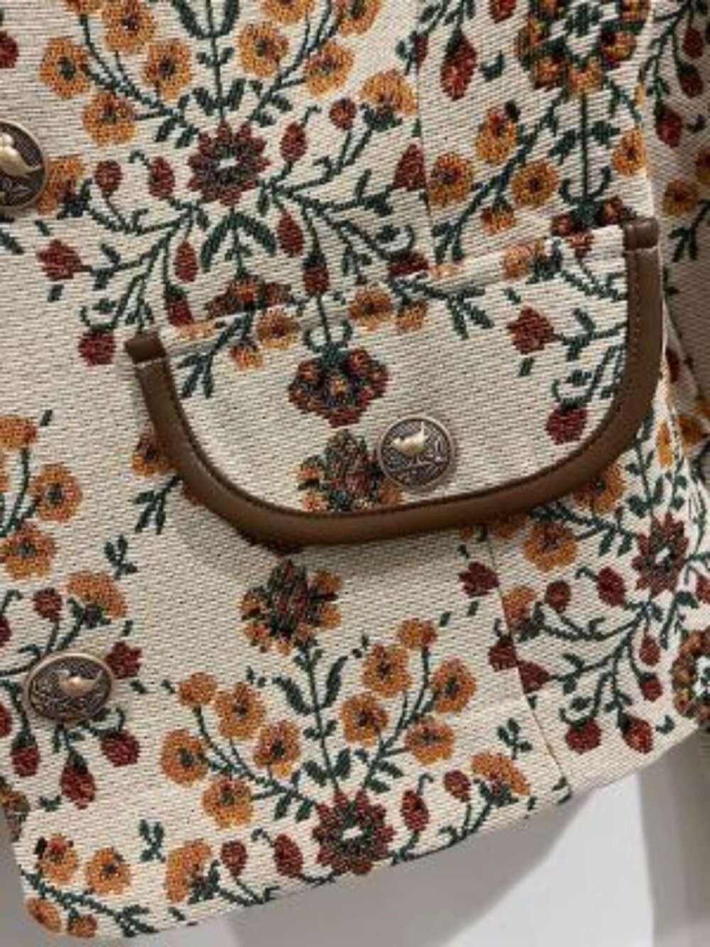 Avec Les Filles Floral Long Slim Four Pocket Jacket - Picture 8 of 10